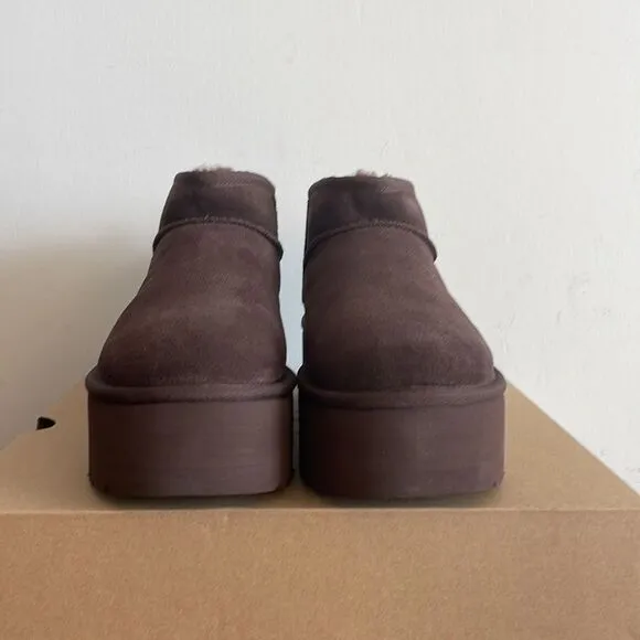 UGG Classic Ultra Mini Platform Booties Burnt Cedar USA Women Size 8/UK 6/EU 39