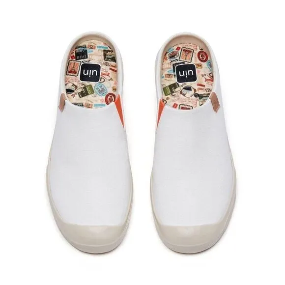 UIN Men's Fashion Slippers Walking Casual Shoes (Pure White Cadiz III )