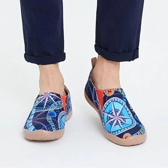 UIN Men's Walking Shoes Slip On Loafers (Wind Rose Toledo)