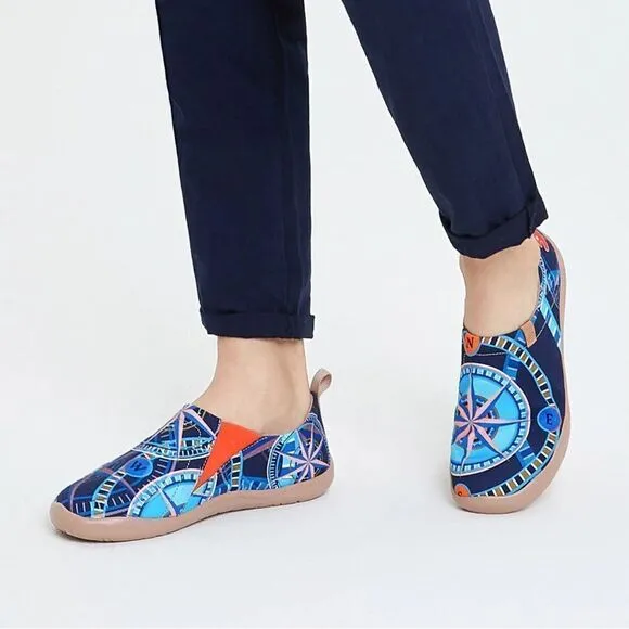 UIN Men's Walking Shoes Slip On Loafers (Wind Rose Toledo)