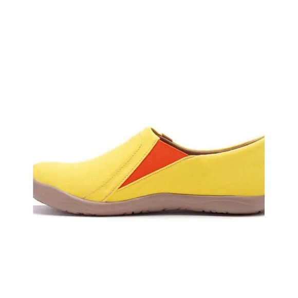 UIN Toledo Yellow Shoes Men Canvas Short Plush Ortholite Slip On Travel Size 8.5