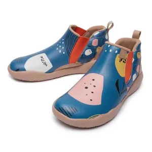 UIN Women's High Top Ankle Boots Walking Shoes (Flower In the Lake)New No Box