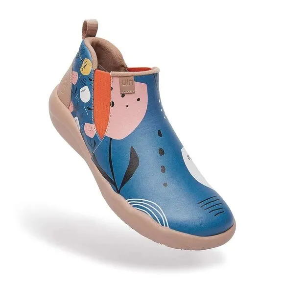 UIN Women's High Top Ankle Boots Walking Shoes (Flower In the Lake)New No Box