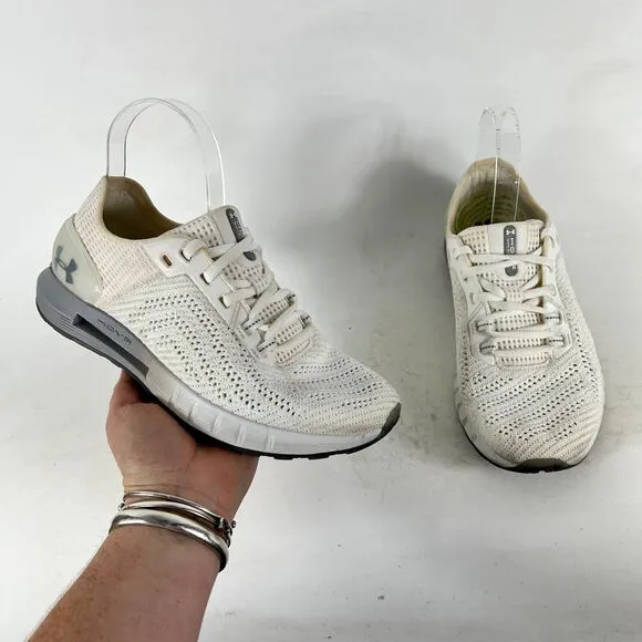 Under Armour Hovr Sonic 2 Sneakers Women's 8 White Mesh Lace Up Athletic Shoes