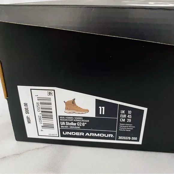 Under Armour Mens 11 UA Stellar G2 6&quot; Tactical Hiking Boots 3025578-200 Brown