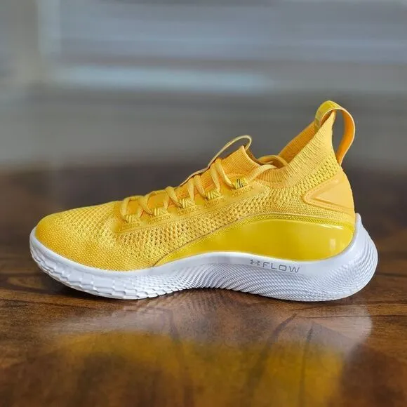Under Armour Curry 8 Flow Yellow Smooth Butter Basketball Shoes 10 3024785-700