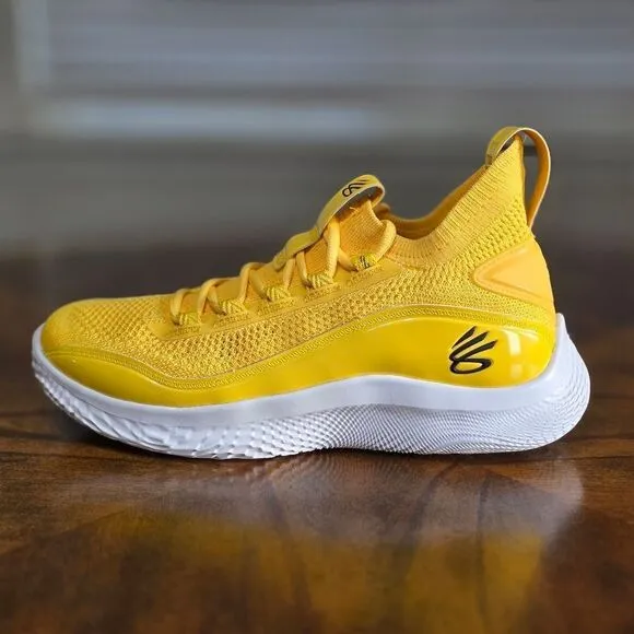 Under Armour Curry 8 Flow Yellow Smooth Butter Basketball Shoes 10 3024785-700