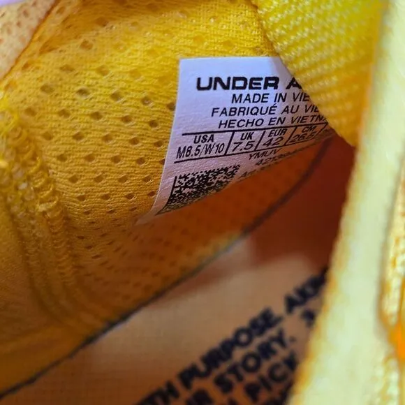 Under Armour Curry 8 Flow Yellow Smooth Butter Basketball Shoes 10 3024785-700