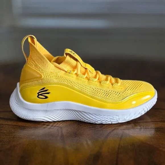 Under Armour Curry 8 Flow Yellow Smooth Butter Basketball Shoes 10 3024785-700