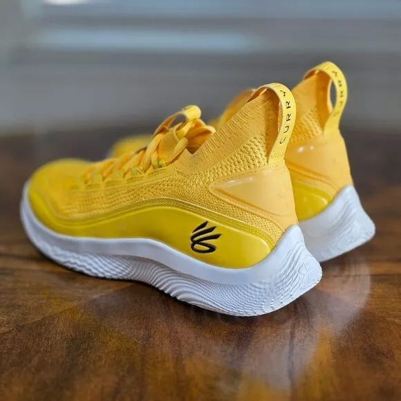 Under Armour Curry 8 Flow Yellow Smooth Butter Basketball Shoes 10 3024785-700