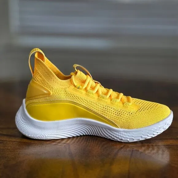 Under Armour Curry 8 Flow Yellow Smooth Butter Basketball Shoes 10 3024785-700