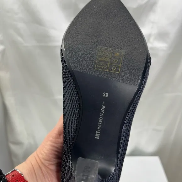 United Nude Elegant Black Mesh Heels, worn once, only inside, size 39