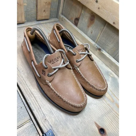 US8.5 Sperry Mens Leeward 2 Eye Boat Shoe SAHARA 0777894 loafer
