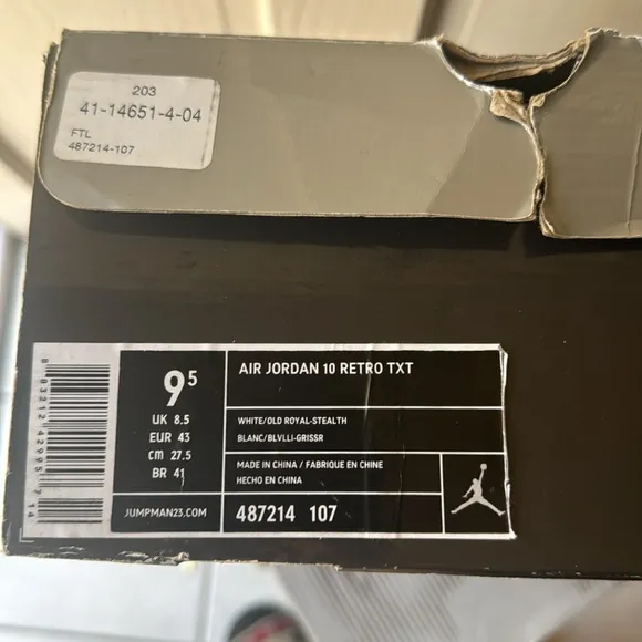 Used Air Jordan 10 Retro size 9-1/2