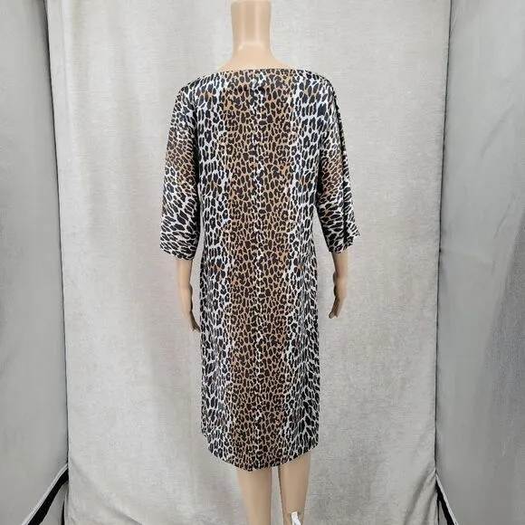 Vanity Fair Boat Neck 60s 70s Vtg Slip Dress Leopard Nightgown Vintage Louger