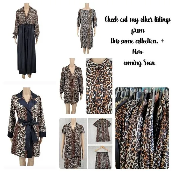 Vanity Fair Boat Neck 60s 70s Vtg Slip Dress Leopard Nightgown Vintage Louger