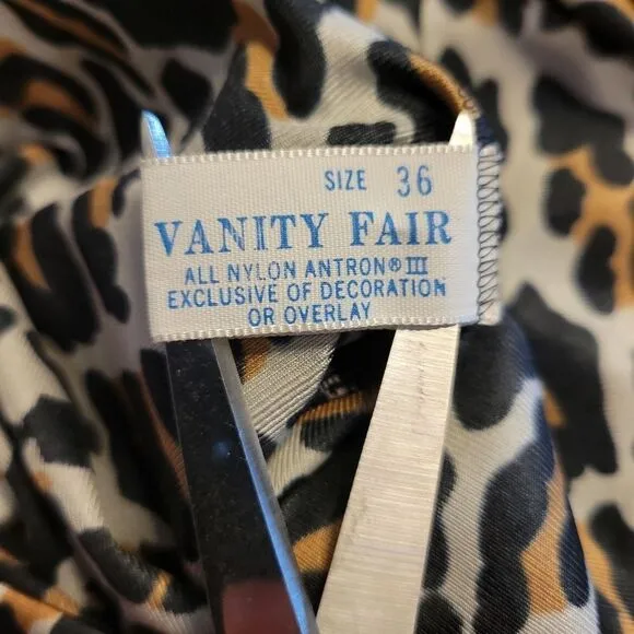 Vanity Fair Boat Neck 60s 70s Vtg Slip Dress Leopard Nightgown Vintage Louger
