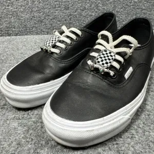 Vans Authentic Piercing Black/True White Women's Classic Skate‎ Shoes Size 8