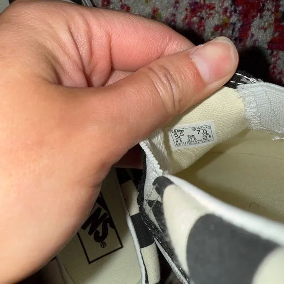 Vans Black and White Slip-On Shoes