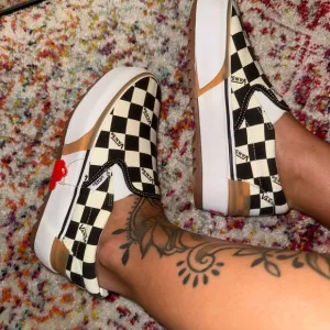 Vans Black and White Slip-On Shoes