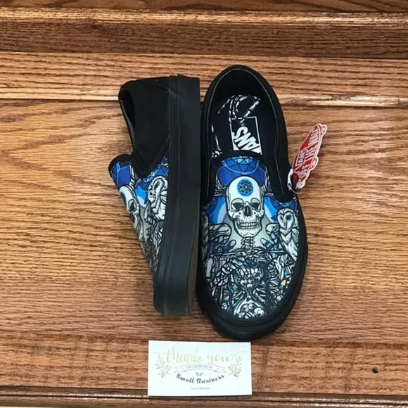 Vans Classic Slip On Black Schoph Skulls Shoes