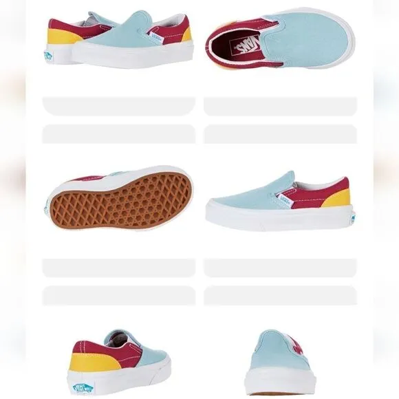 Vans Classic Slip On Retro Rainbow Multi / True White Sneaker Shoes Size 13