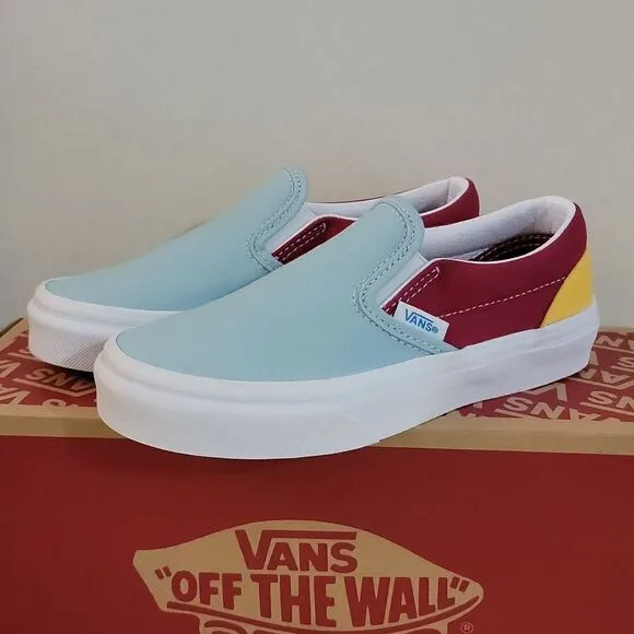 Vans Classic Slip On Retro Rainbow Multi / True White Sneaker Shoes Size 13