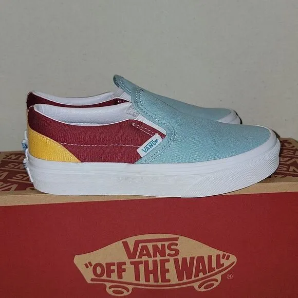 Vans Classic Slip On Retro Rainbow Multi / True White Sneaker Shoes Size 13