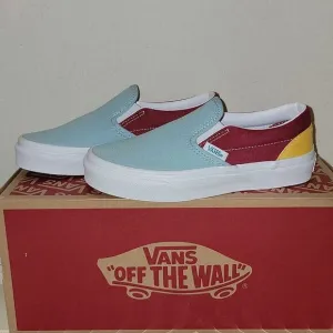 Vans Classic Slip On Retro Rainbow Multi / True White Sneaker Shoes Size 13
