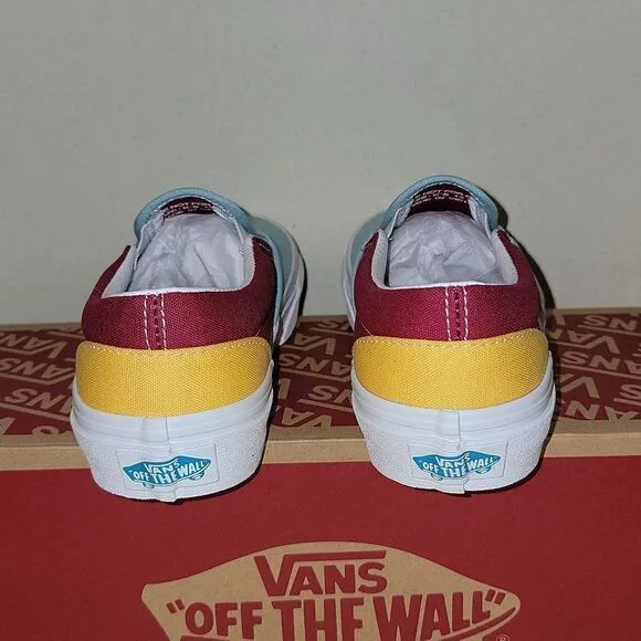 Vans Classic Slip On Retro Rainbow Multi / True White Sneaker Shoes Size 13