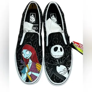 Vans Disney Nightmare Before Christmas Sally &amp; Jack Shoes Slip On Men's Size 11