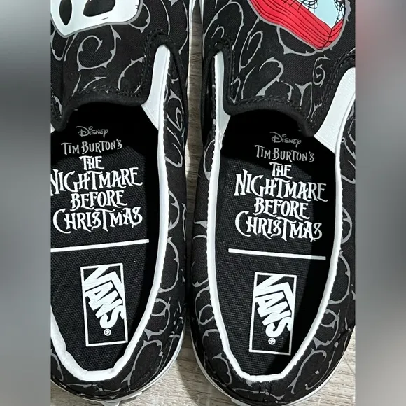 Vans Disney Nightmare Before Christmas Sally &amp; Jack Shoes Slip On Men's Size 11