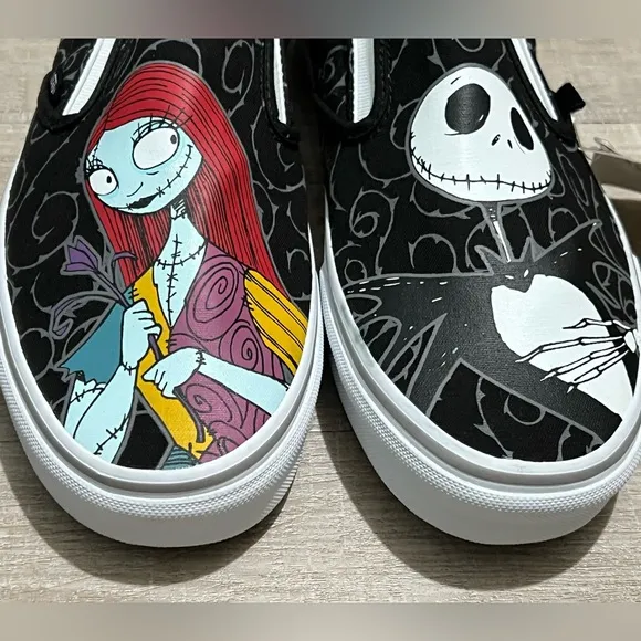 Vans Disney Nightmare Before Christmas Sally &amp; Jack Shoes Slip On Men's Size 11