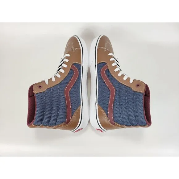 Vans Filmore High Top Leather Mesh Shoes Sneakers Men Size 9.5 Brown VN0A5KXTBRO