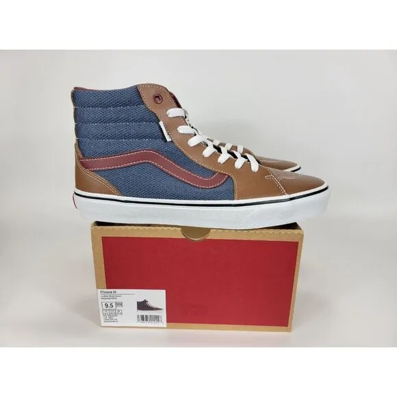 Vans Filmore High Top Leather Mesh Shoes Sneakers Men Size 9.5 Brown VN0A5KXTBRO