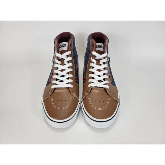 Vans Filmore High Top Leather Mesh Shoes Sneakers Men Size 9.5 Brown VN0A5KXTBRO