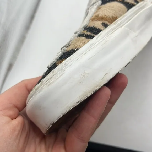 Vans Hazy Bone Skeleton Slip On Sneakers Shoes Mules Brown Womens 8 Mens 6.5