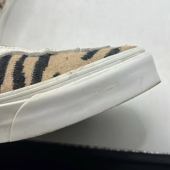 Vans Hazy Bone Skeleton Slip On Sneakers Shoes Mules Brown Womens 8 Mens 6.5