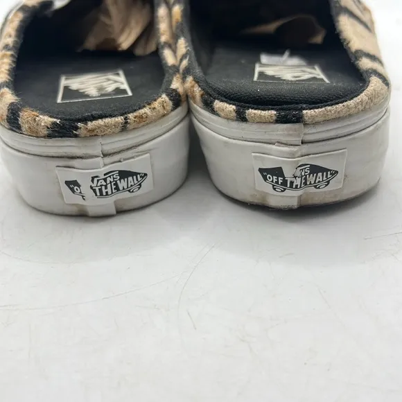 Vans Hazy Bone Skeleton Slip On Sneakers Shoes Mules Brown Womens 8 Mens 6.5