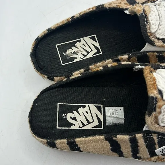 Vans Hazy Bone Skeleton Slip On Sneakers Shoes Mules Brown Womens 8 Mens 6.5