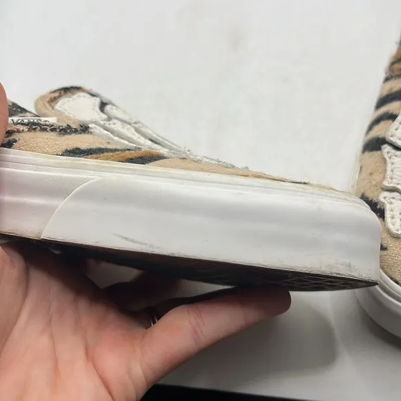Vans Hazy Bone Skeleton Slip On Sneakers Shoes Mules Brown Womens 8 Mens 6.5