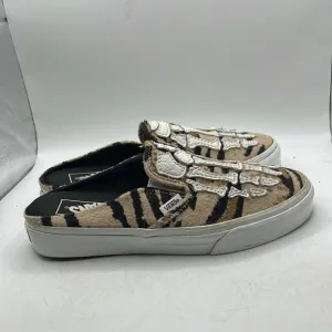 Vans Hazy Bone Skeleton Slip On Sneakers Shoes Mules Brown Womens 8 Mens 6.5