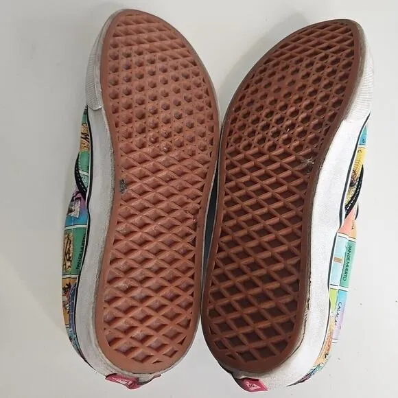 Vans Mexican Loteria Slip On Shoes Size W8.5 M7.0
