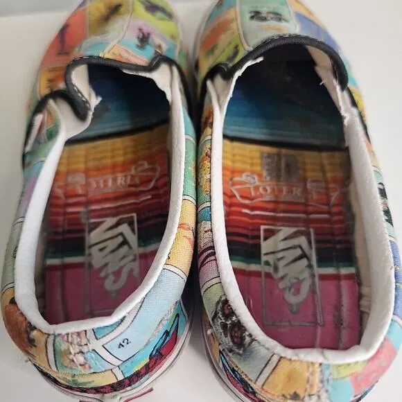Vans Mexican Loteria Slip On Shoes Size W8.5 M7.0