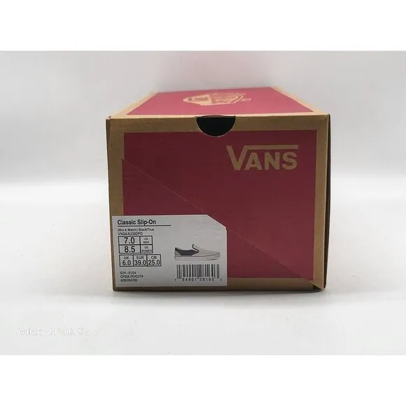 Vans Mix &amp; Match Slip-On Black True White Shoes Size Men 7 Women 8.5