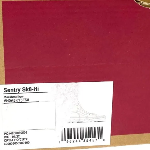 VANS Sentry Sk8-Hi WC Boots High Suede Canvas White Men's Size Skate VN0A5KY5FS8