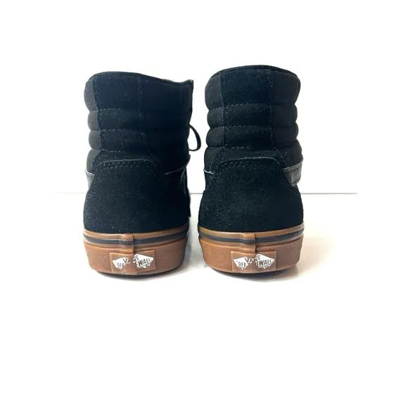 Vans Sk8 Hi Classic Skate Shoes Black Suede Canvas Men's 9.5 Sneaker Lace Up Gum