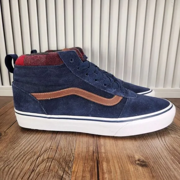 VANS Sk8-Hi MTE Ward Men Sz 8.5 Dress Blues Gum Sole Lugged Suede Sneakers Shoes
