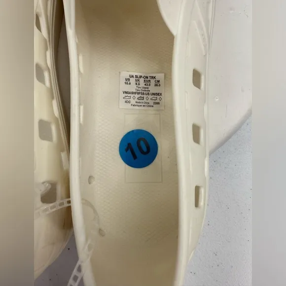 VANS Slip-On Trek Sandals Marshmallow White Cream Boat Water Shoes Size Mens 10