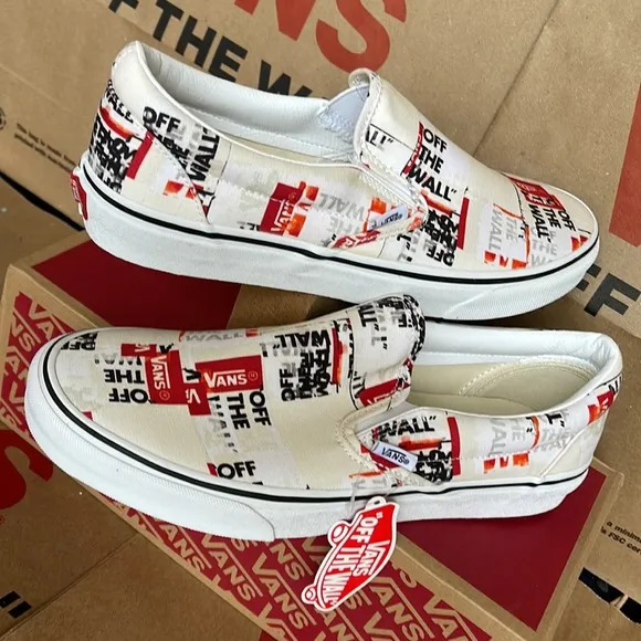 Vans WMNS Classic Slip On Packing Tape Blackdbl/Classic True White sneakers